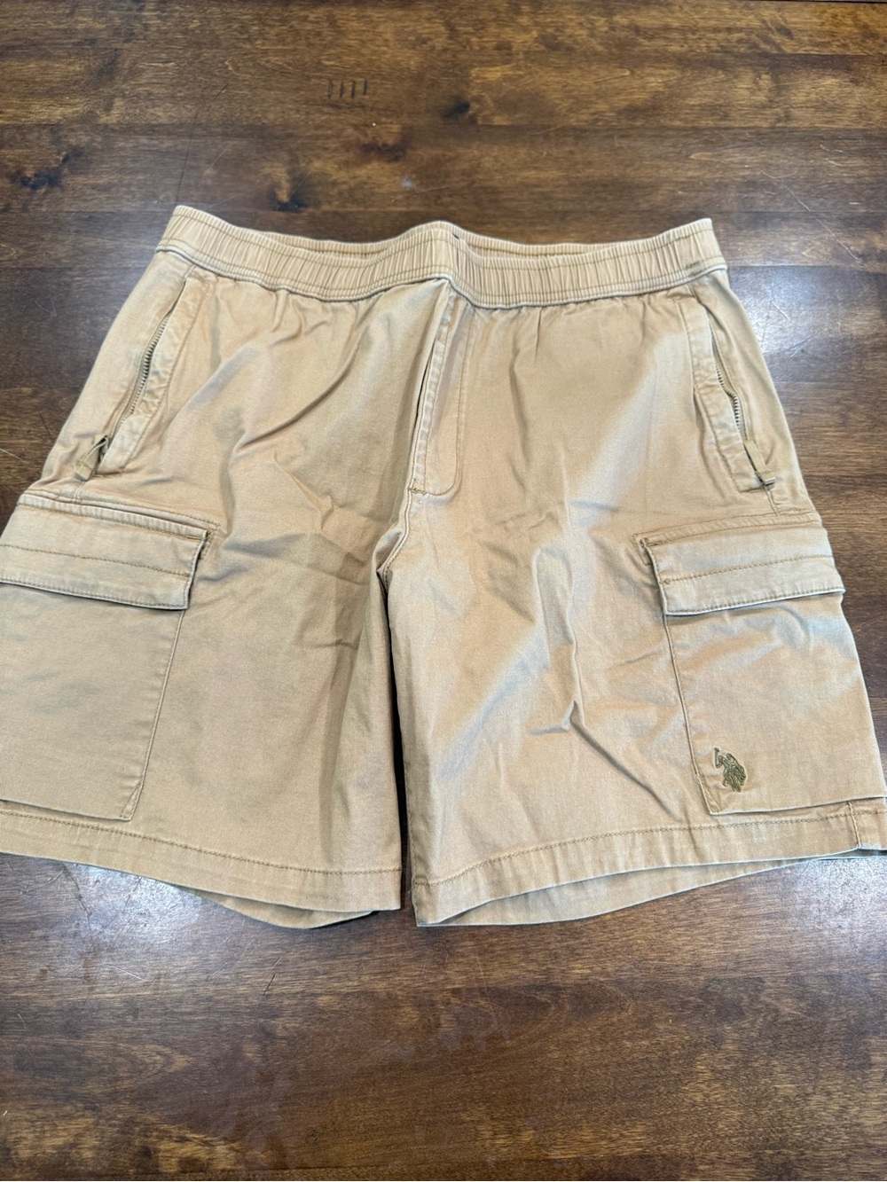 U.S. Polo Assn. Men's Khaki Cargo Shorts with Logo